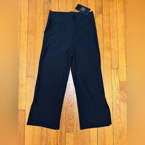 NWT Black Cropped Dress Pant Side Slits Size Medium